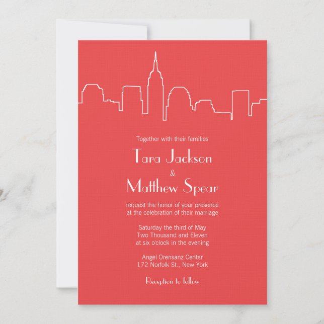 NYC Skyline Wedding bjudande Inbjudningar (Framsida)