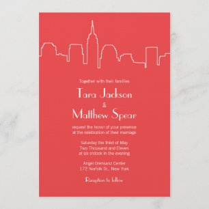 NYC Skyline Wedding bjudande Inbjudningar