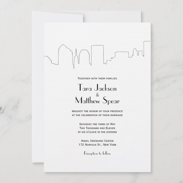 NYC Skyline Wedding bjudande Inbjudningar (Framsida)