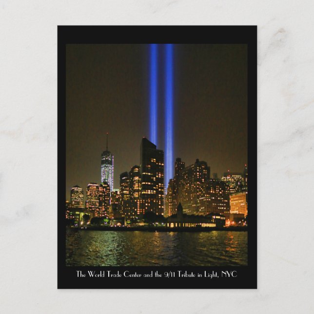 NYC Skyline: WTC 9/11 Tribute in Light 2013 #1 Vykort (Framsida)