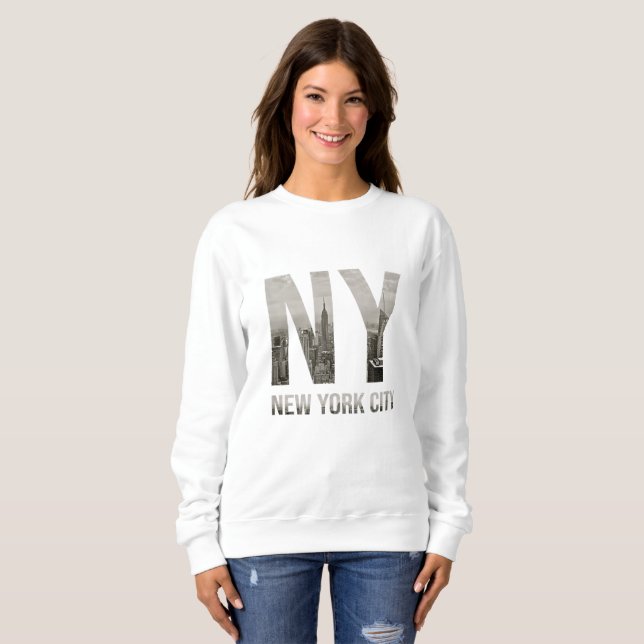 NYC Skylines New York City som aldrig somnar T Shirt (Hel framsida)