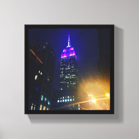 NYC Skyscraper Lila Empire state Byggnad Night