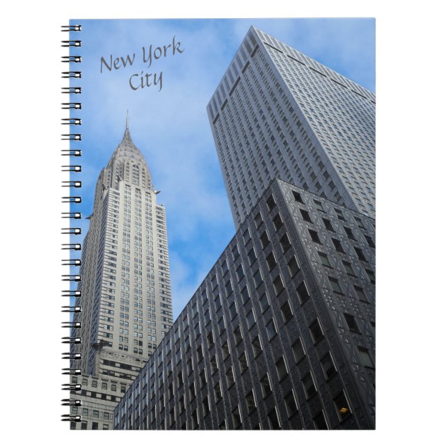 NYC Skyscrapers Spiral Foto Anteckningsbok (Framsidan)