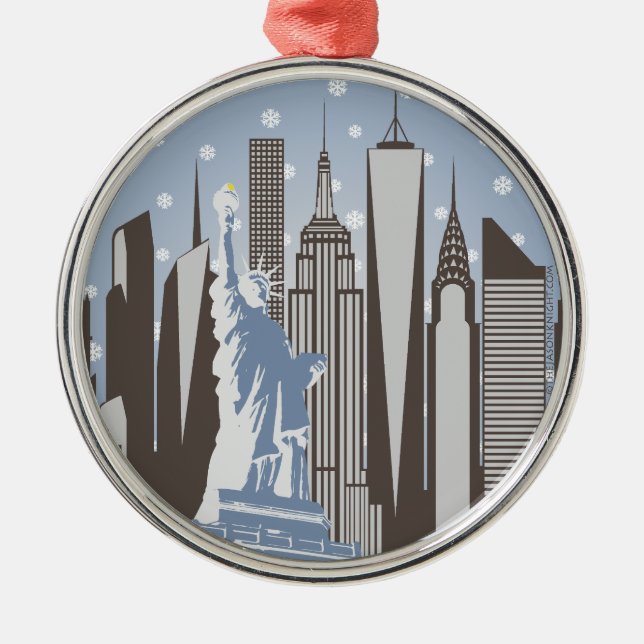 NYC Snöflingor Julgransprydnad Metall (Framsidan)