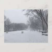 NYC Snöstorm Upper Väster Side Riverside Park Snö