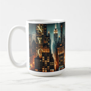 NYC Stadssilhuettmugg – Ikonisk New York City Skyl Kaffemugg