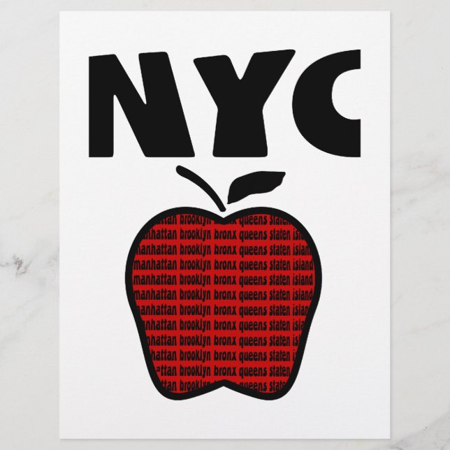 NYC - stort äpple med alla 5 boroughs (Framsida)