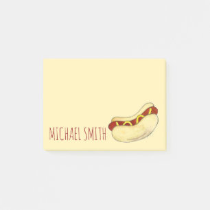 NYC Street Kött Hett Hund Hotdog Wiener Mustard Post-it Block
