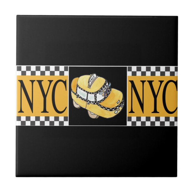 NYC Taxi Cab Kakelplatta (Framsidan)