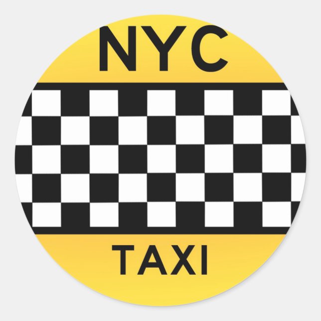 NYC TAXI-dekal Runt Klistermärke (Framsida)