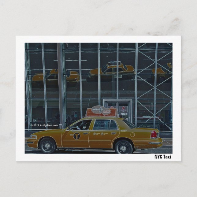 NYC Taxi - vykort (Framsida)
