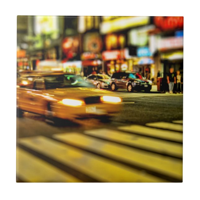 NYC-taxiabstrakt Kakelplatta (Framsidan)