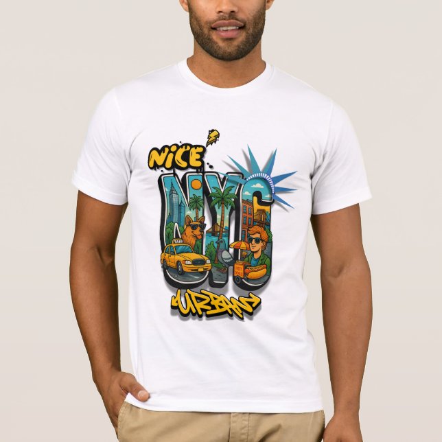 NYC Tecknad Art urban T Shirt (Framsida)