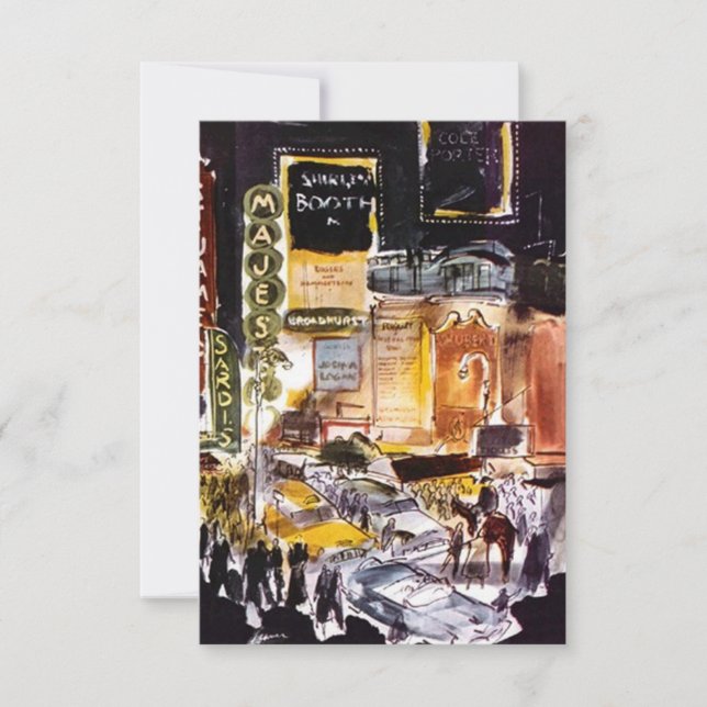 NYC Theater District OSA kort ~Roligt att anpassa (Framsida)