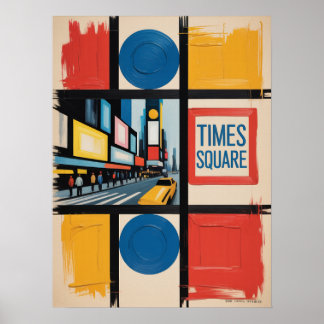 Nyc times square färgblock poster
