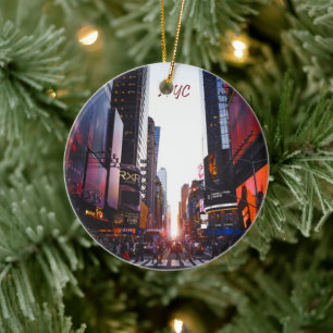 NYC Times Square New York City Julgransprydnad Keramik