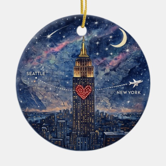 NYC to Seattle Christmas Ornament (Framsidan)