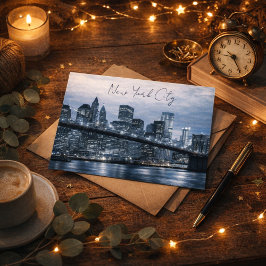 NYC Unforgettable Night Skyline Vykort