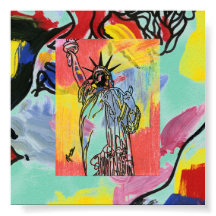 NYC-utskrift för Frihetsgudinnan poster i Vintage 