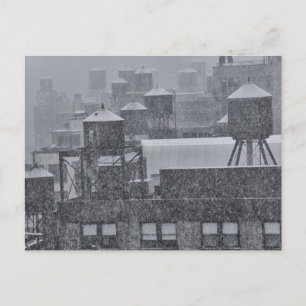 NYC Vatten Torn under Freak oktober Snö Storm Vykort