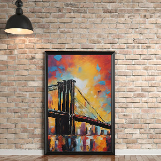 NYC vid Sunset-Abstrakten utan ram Poster