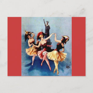 NYC Vintage Ballerinas Dance Vykort