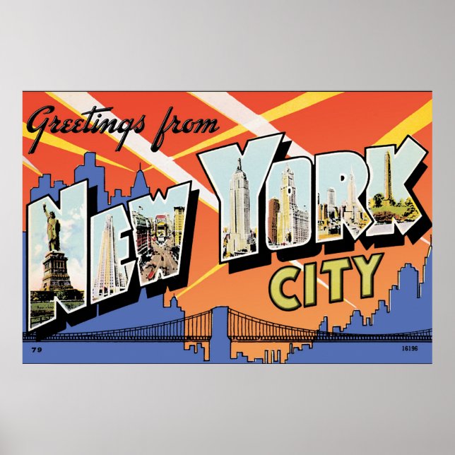 NYC Vintage Postcard Poster (Framsidan)