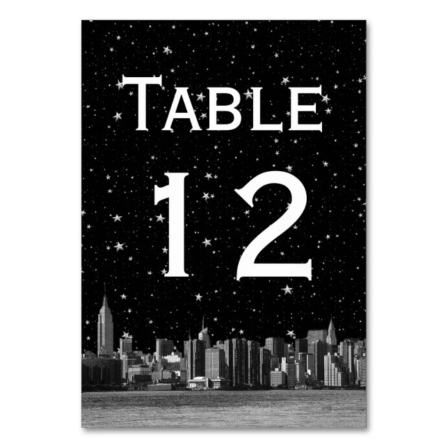 NYC Wide Skyline Etch Starry DIY BG-Bordsnummer Bordsnummer (Framsidan)