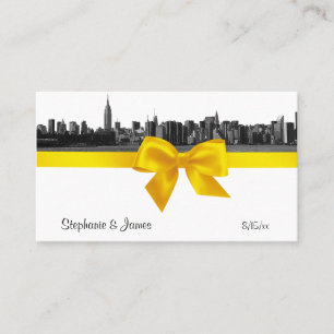 NYC Wide Skyline Etched BW-Gult, plats nummer 2 Placeringskort