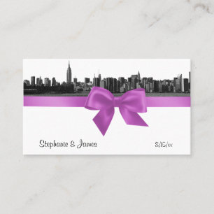 NYC Wide Skyline Etched BW Lilac Place kort nummer