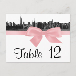 NYC Wide Skyline Etched BW Rosa Bordsnummer