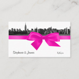 NYC Wide Skyline Etched BW Shock rosa Escort-kort Placeringskort