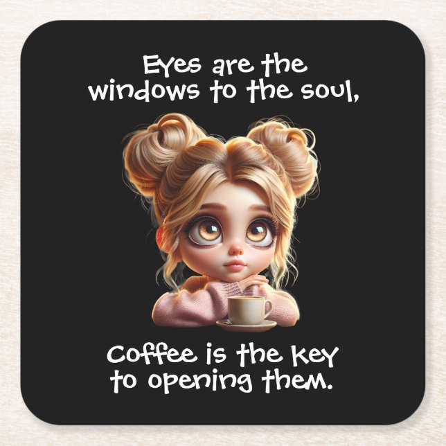 Nyckel är kaffe underlägg papper kvadrat (Framsidan)