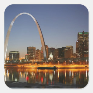 Nyckel ärke- St Louis Mississippi på natten Fyrkantigt Klistermärke