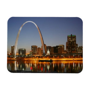 Nyckel ärke- St Louis Mississippi på natten Magnet