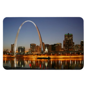 Nyckel ärke- St Louis Mississippi på natten Magnet