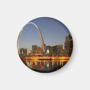 Nyckel ärke- St Louis Mississippi på natten Magnet
