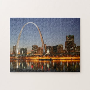 Nyckel ärke- St Louis Mississippi på natten Pussel