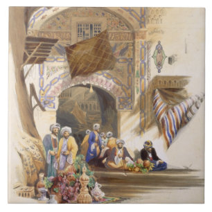 Nyckel av en basar, storslagna Cairo, pub. 1846 Kakelplatta