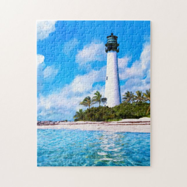 Nyckel Biscayne - Cape Florida Lighthouse Art Puzz Pussel (Vertikal)