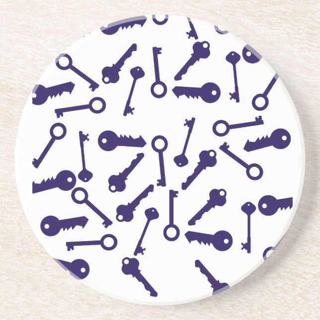 Nyckel Blå Mönster Produkt Underlägg (Framsidan)