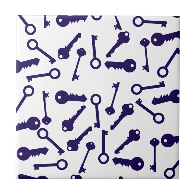 Nyckel Blue Mönster Kakelplatta (Framsidan)