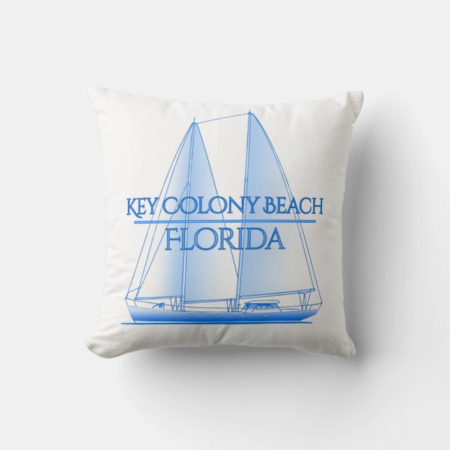 Nyckel Colony Beach Coastal Nautical Sailing Sailo Kudde (Framsida)