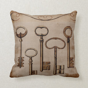 Nyckel- designvintage kudder kudde