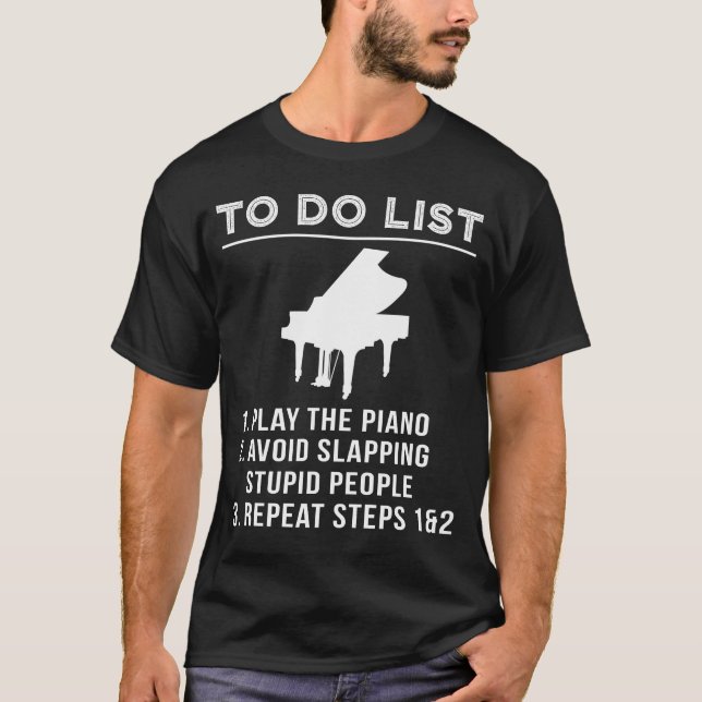 Nyckel & Flin - Humous to Do Piano Tee for Witt (Framsida)