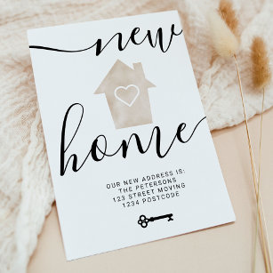 Nyckel husbeige minimal ny flytta i hemmet meddelande vykort