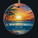 Nyckel Largo Beach Vacation Julgransprydnad Keramik<br><div class="desc">Cute faux nedfläckad glaskidor,  individanpassningsbara Nyckel Väster Beach Resa souvenir. Underbar för jul- och familjesemester eller smekmånaden. Anpassning: Ändra rubrik och år för att göra den unik.</div>