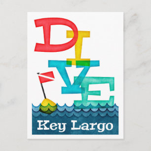 Nyckel Largo Dive - Färgbelagd dyuba Vykort