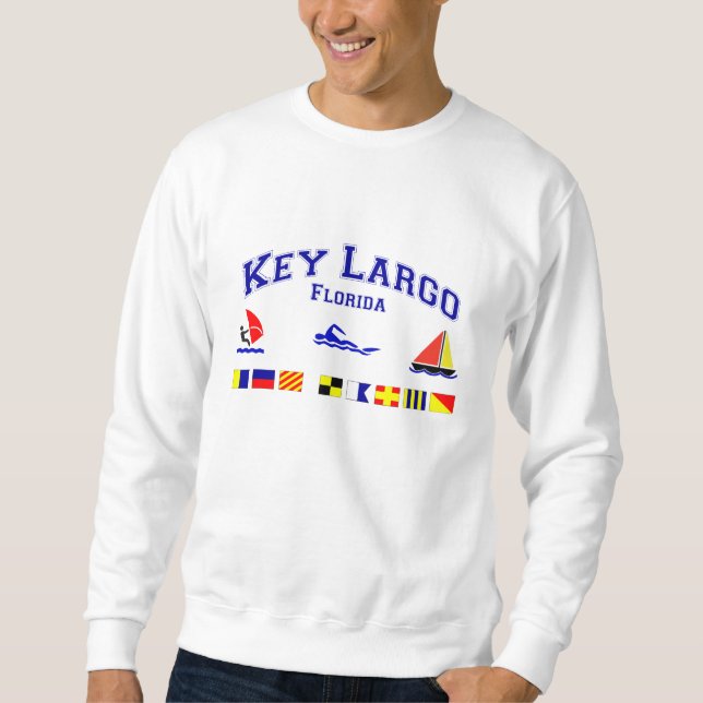 Nyckel- Largo FL signalerar flaggor Lång Ärmad Tröja (Framsida)