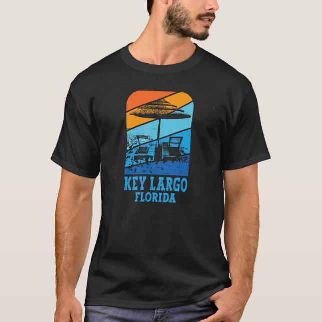 Nyckel Largo Florida Beach Lounging T Shirt (Framsida)